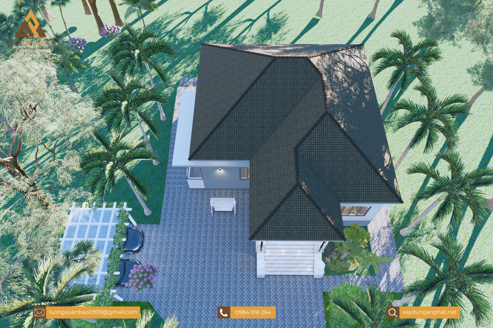 Nhà vườn 1 tầng 220m²