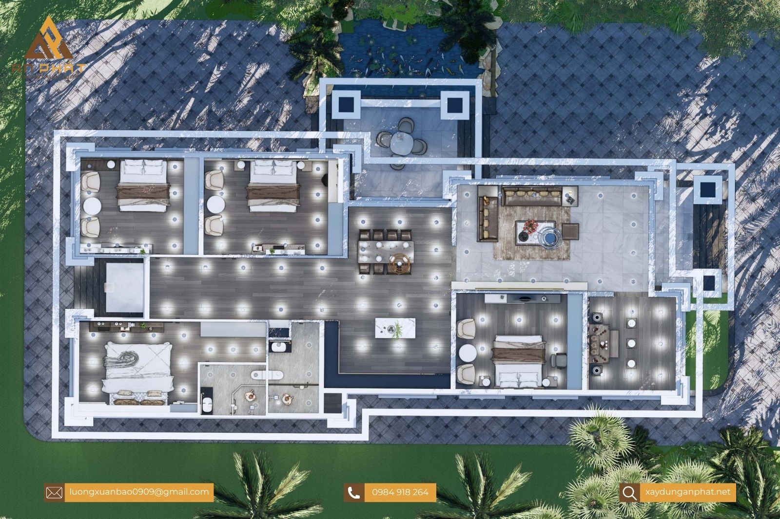 Nhà vườn 1 tầng 246m²