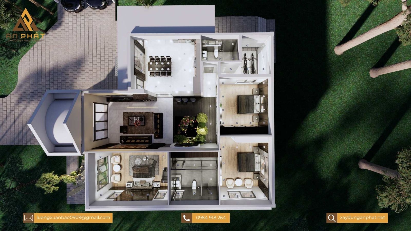 Nhà vườn cấp 4 đẹp - 3 phòng ngủ