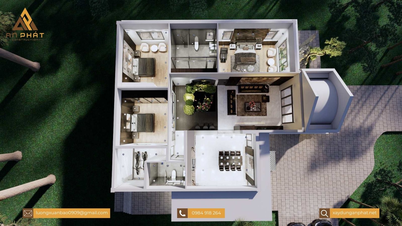 Nhà vườn cấp 4 đẹp - 3 phòng ngủ