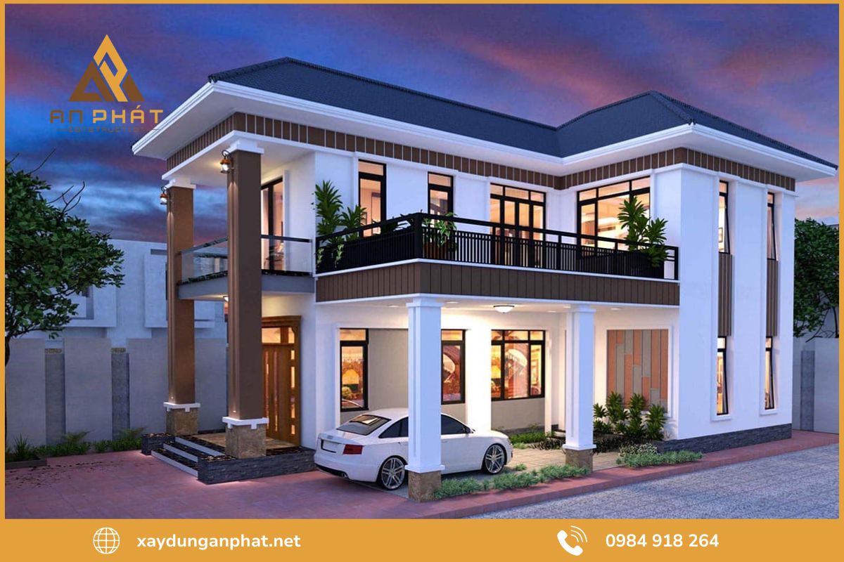 Những mẫu nhà 2 tầng 100m² đẹp trong tầm giá 900 triệu