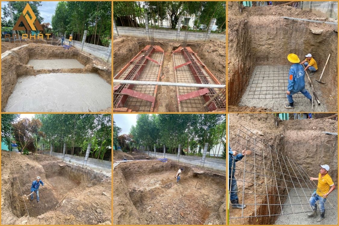 Thi công đào móng nhà chị Trang