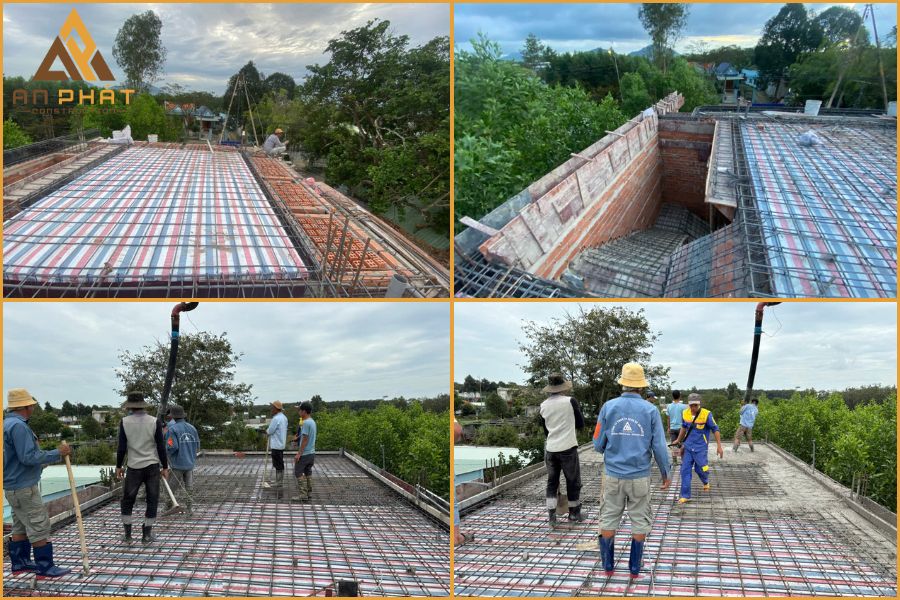 Thi công phần mái cho dự án nhà chị Trang