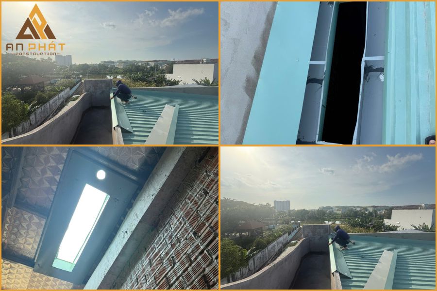 Thi công phần mái nhà anh Hà