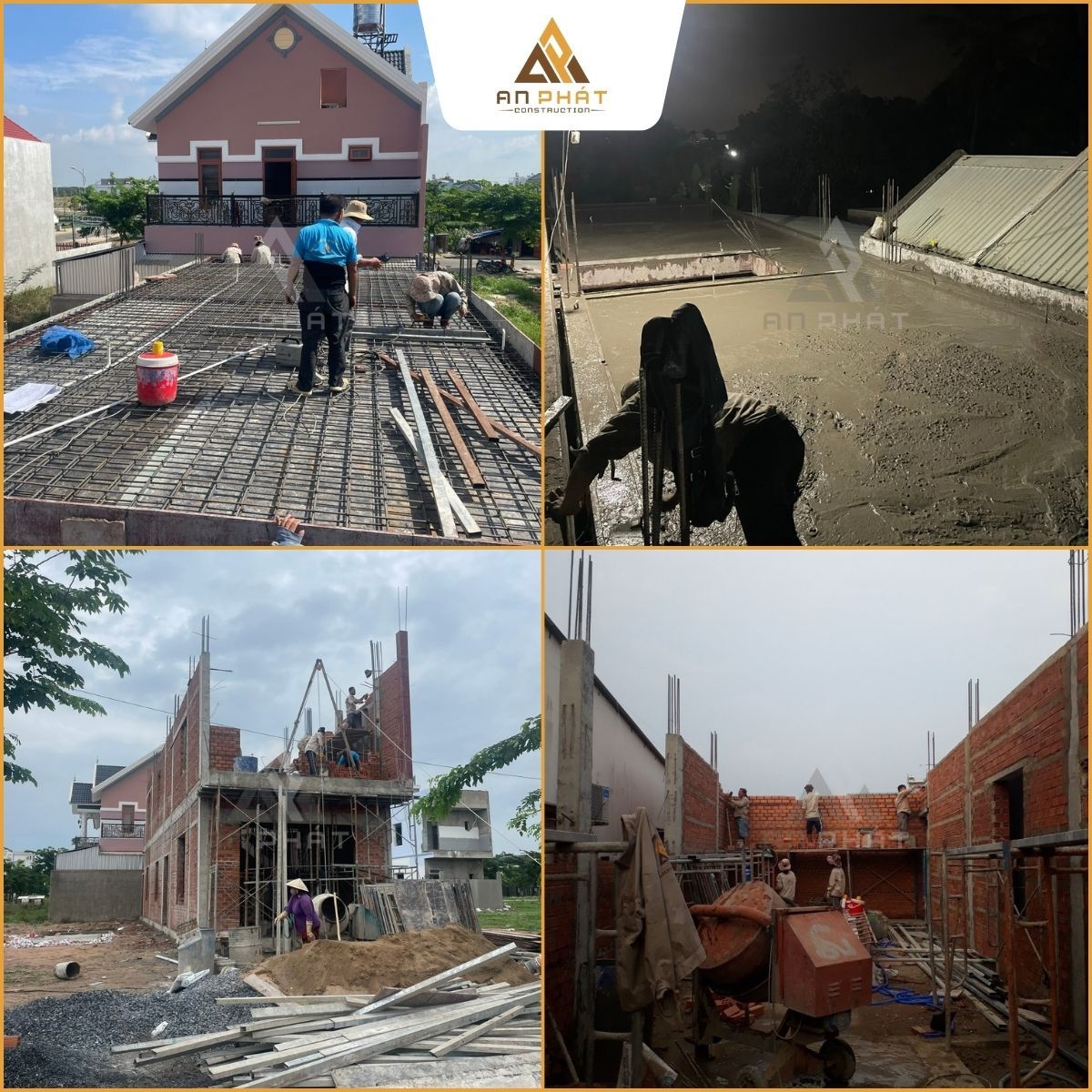 Thi công phần thân và mái