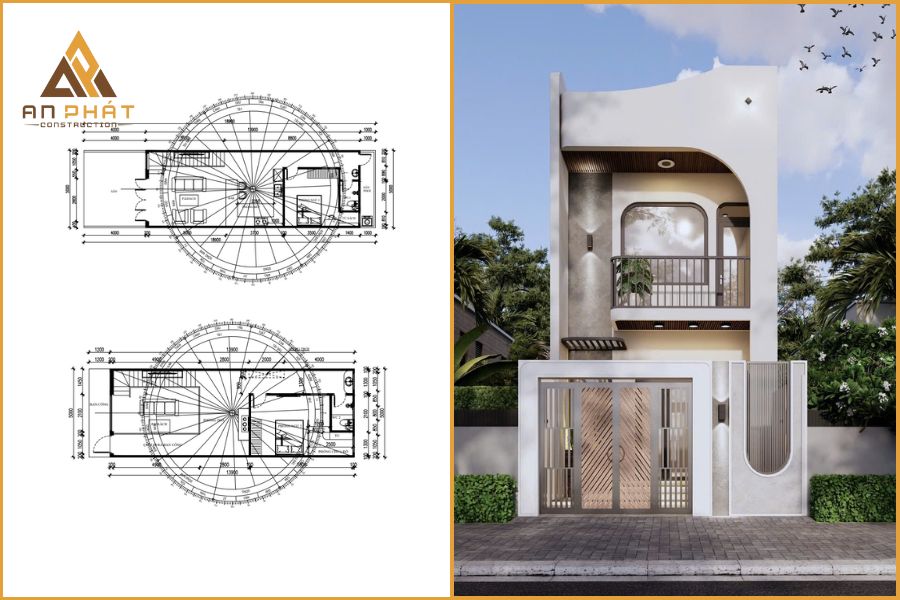 Thiết kế bản vẽ phong thủy 2D và bản vẽ 3D cho nhà anh Hà