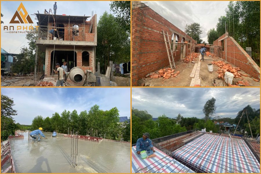 Xây tường bao, xây tô, cán nền cho dự án nhà chị Trang