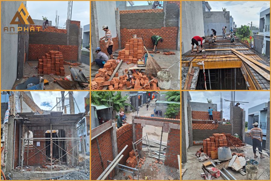 Xây tường bao, xây tô, cán nền